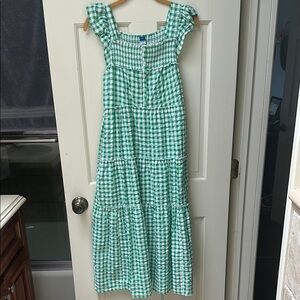 Summertime Green Gingham Maxi Dress/ Old Navy